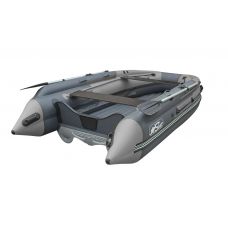 Лодка надувная моторная ПВХ НДНД SKAT 370 с интегрированным фальшбортом (Скат 370NDFi) тёмно-серый/серый)