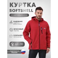 Куртка SoftShell Snowy Land для рыбалки и охоты красный