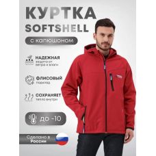 Куртка SoftShell Snowy Land для рыбалки и охоты красный